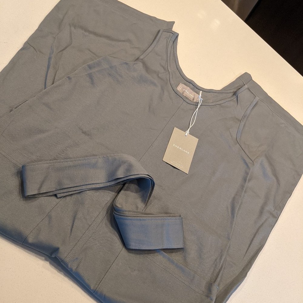 Everlane Luxe Cotton Jumpsuit, Faded Sage, Size S